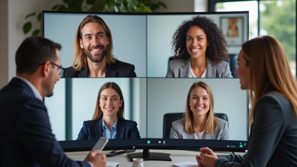Team in Videokonferenz, Menschen mit offenen Gesichtsausdrücken, aktive Diskussion und Engagement