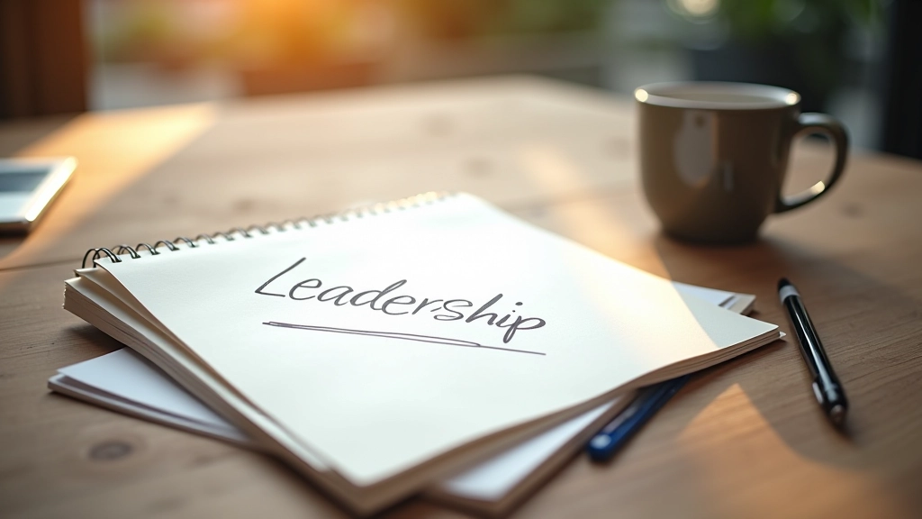 Notizbuch mit Notizen auf Schreibtisch neben Kaffeetasse und Stift