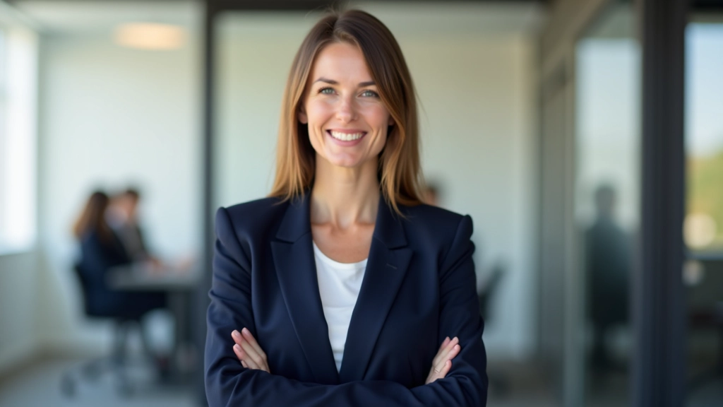 Professionelle Führungsperson in modernem Konferenzraum beim Gespräch mit dem Team